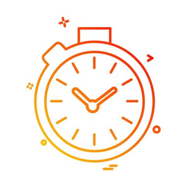 saat düz ikon vektör illüstrasyonu 