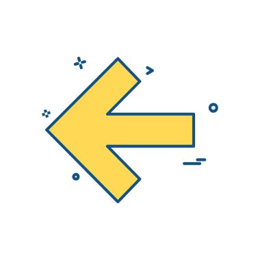 Sol ok simgesi tasarım vektörü