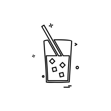 İçki simgesi tasarım, renkli vektör çizim 