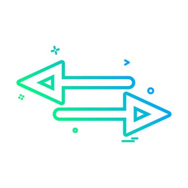 ok çapraz iki yönlü simge vektör tasarımı