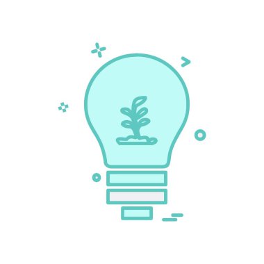 Ampul simgesi tasarım, renkli vektör çizim