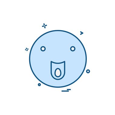 Emoji simgesi tasarım, renkli vektör çizim