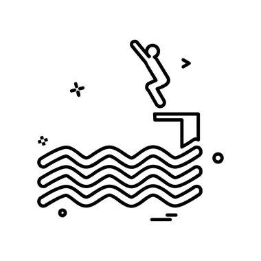 Yüzme simgesi tasarım vektörü 