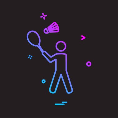Badminton simge tasarlamak vektör