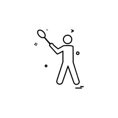 Badminton simge tasarlamak vektör