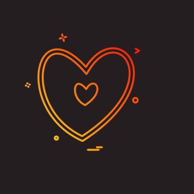 Kalp simgesi tasarım, Sevgililer günü için vektör çizim