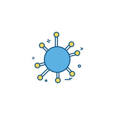 Ağ simgesi tasarım vektörü 