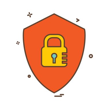 Kalkan simgesi tasarım, renkli vektör çizim