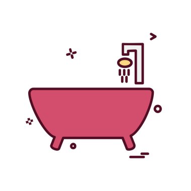 Küvet simgesi tasarım vektörü