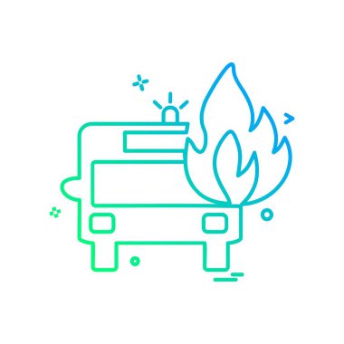 İtfaiye aracı simgesi tasarım vektörü