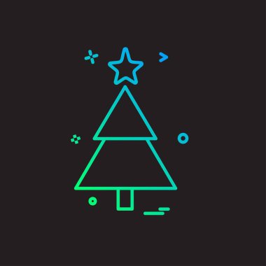 Noel ağacı simge tasarlamak vektör