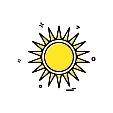 Güneş simgesi tasarım, renkli vektör çizim