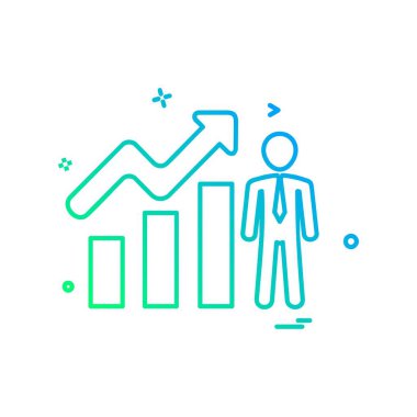 İş grafiği düz simge vektör çizim 