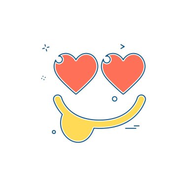 Kalp simgesi tasarım, Sevgililer günü için vektör çizim