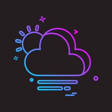 Siyah arka plan üzerinde renkli weather simge vektör