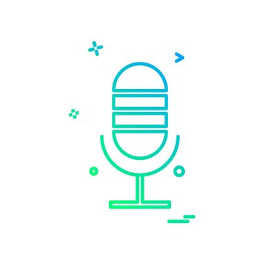 Mikrofon simgesi tasarım vektörü