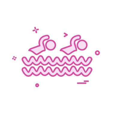 Yüzme simgesi tasarım vektörü