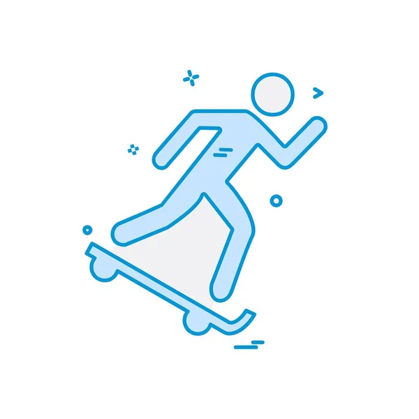 Skateboard Ikone Design Vektor Illustration — Stockvektor