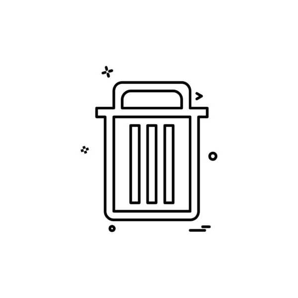 Trash Icon Design Vector — Stock Vector