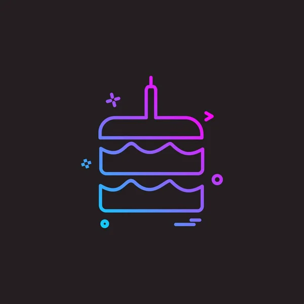 Gâteau Icône Vectoriel Design — Image vectorielle