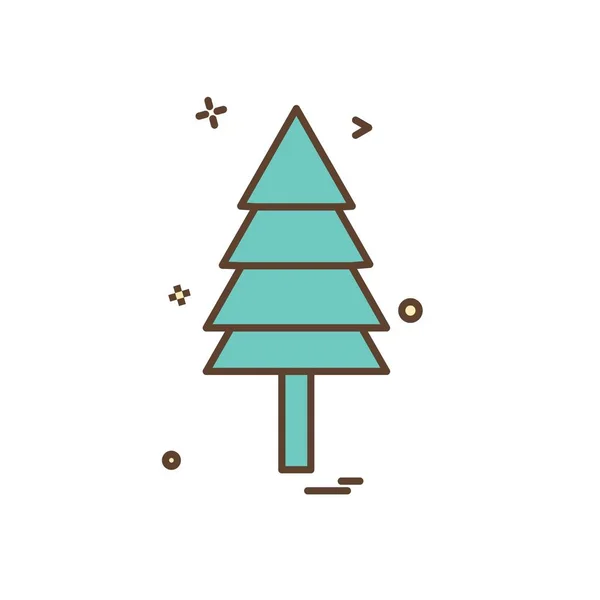 Árvore Natal Ícone Vetor Design — Vetor de Stock