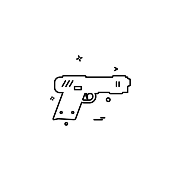 Pistola Pistola Policía Icono Arma Diseño Vectorial — Vector de stock