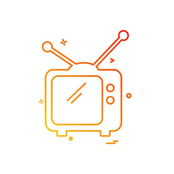 Television Icon Design Vector — Stock Vector