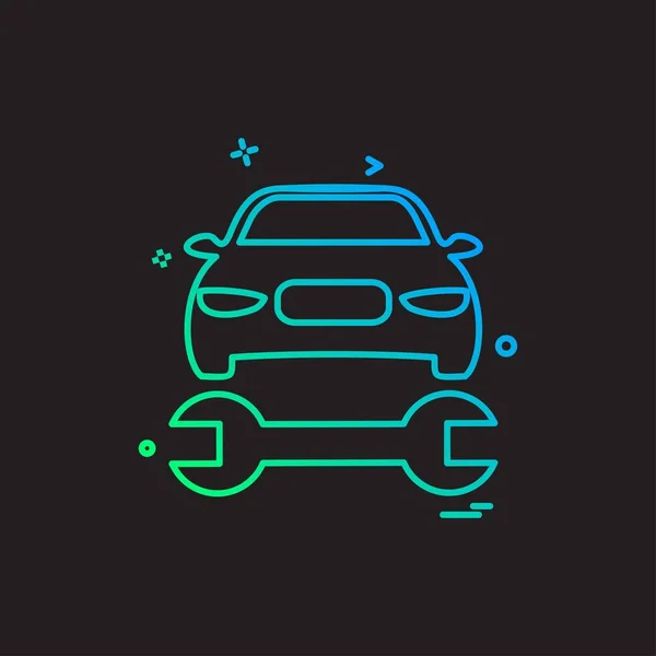 Coche Taller Icono Diseño Vector — Vector de stock