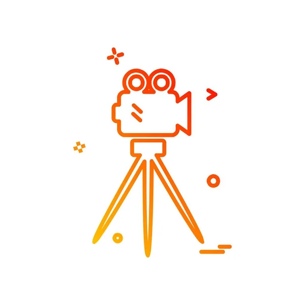Illustrazione Vettoriale Progettazione Icona Videocamera — Vettoriale Stock