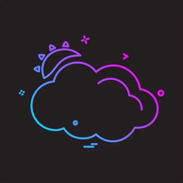 Wolke Icon Design Bunte Vektorillustration — Stockvektor