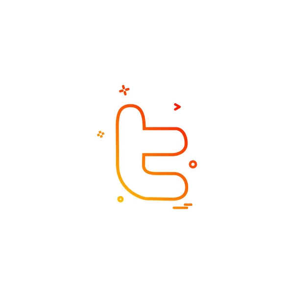 Medien Netzwerk Social Twitter Icon Vektor Design — Stockvektor