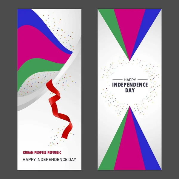 Kuban République Populaire Joyeuse Fête Indépendance Confettis Fond Vertical Banner — Image vectorielle