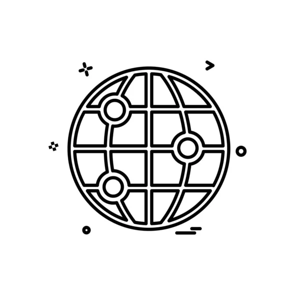 Illustrazione Vettoriale Progettazione Icona Globe — Vettoriale Stock