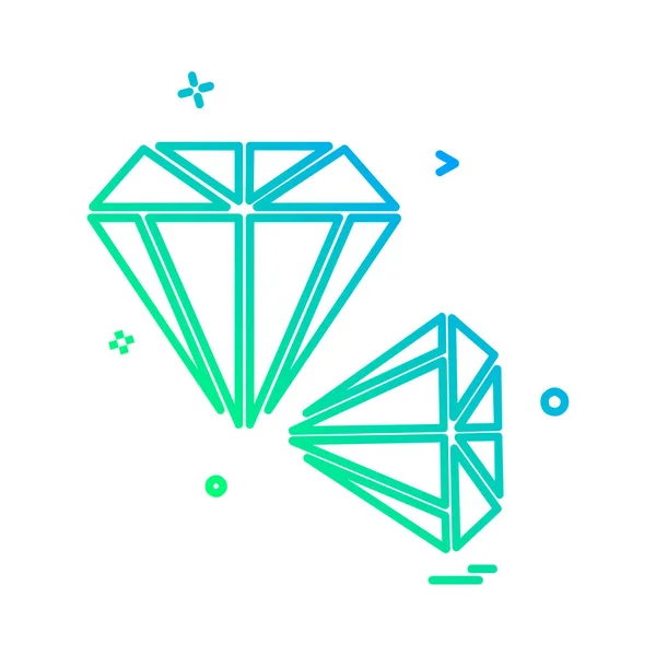 Diamant Pictogram Ontwerp Vector — Stockvector