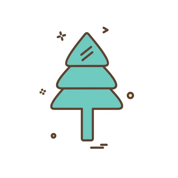 Árbol Navidad Icono Diseño Vector — Vector de stock