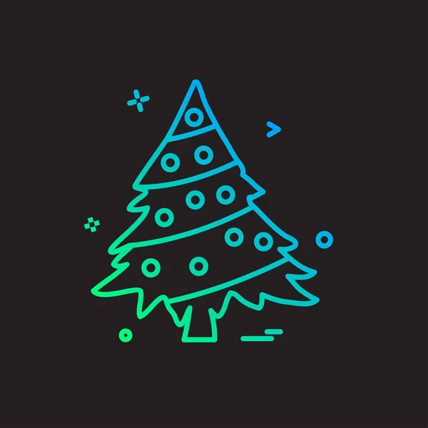 Kerstboom Pictogram Ontwerp Vector — Stockvector