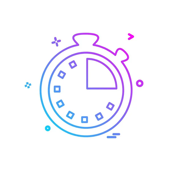 Reloj Icono Plano Vector Ilustración — Archivo Imágenes Vectoriales