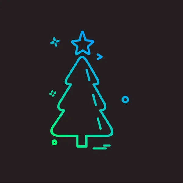 Christmas Tree Icon Design Vector — Stock Vector