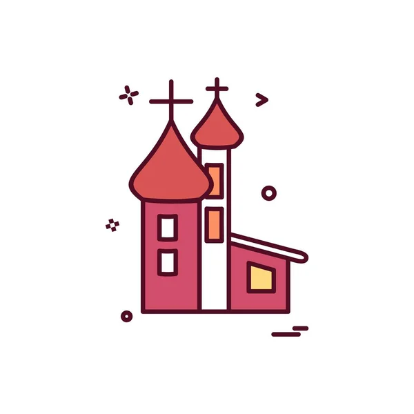 Христианская Церковь Святого Креста Икона Векторный Дизайн — стоковый вектор