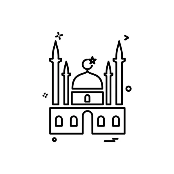 Mosquée Icône Design Vecteur — Image vectorielle