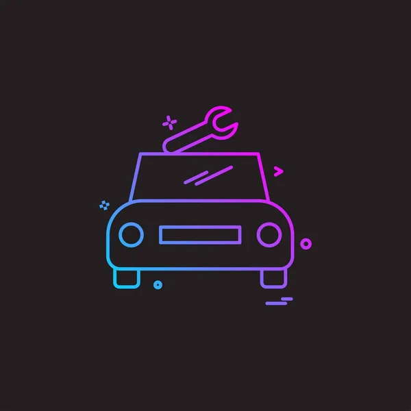 Coche Taller Icono Diseño Vector — Vector de stock