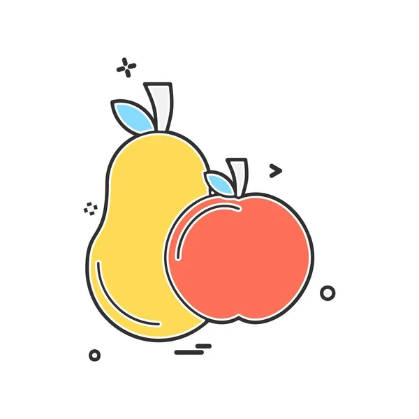 Ícone Frutas Desenho Vetor Ilustração — Vetor de Stock