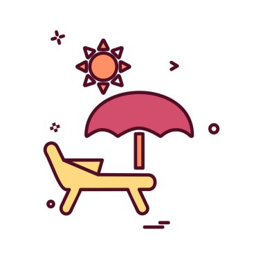 Plaj simgesi tasarım vektörü