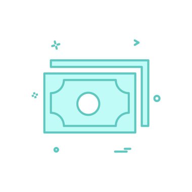 Para simgesi tasarım, renkli vektör çizim 