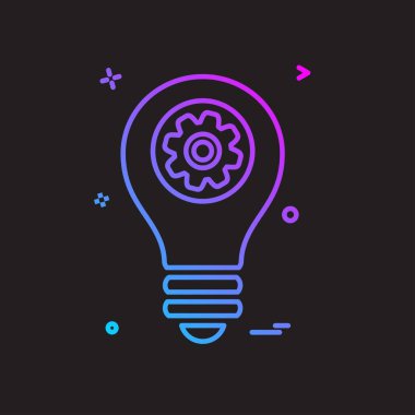 Ampul simgesi tasarım, renkli vektör çizim