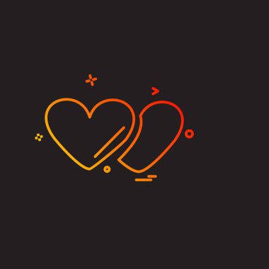 Kalp simgesi tasarım, Sevgililer günü için vektör çizim