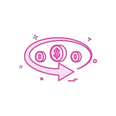 Dolar simgesi tasarım, renkli vektör çizim