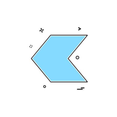 Sol ok simgesi tasarım vektörü