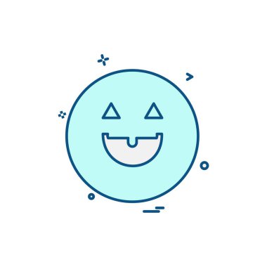 Emoji simgesi tasarım, renkli vektör çizim