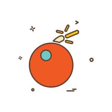 Bomba simgesi tasarım, renkli vektör çizim